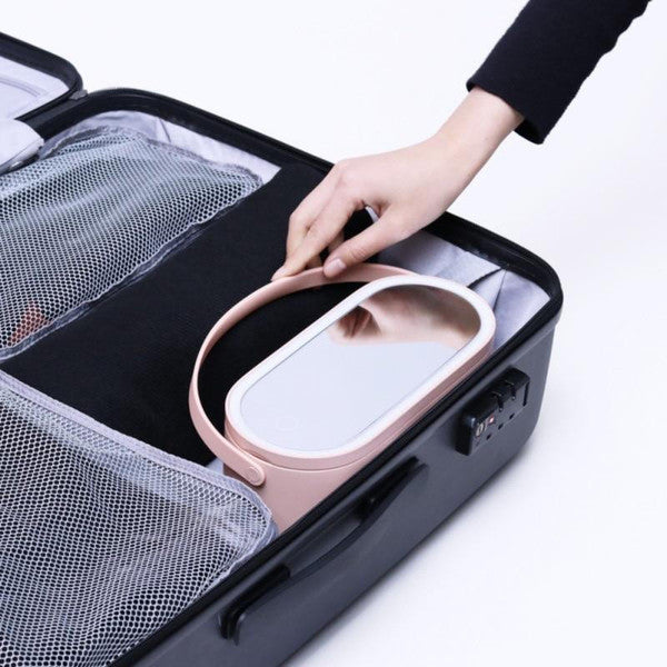Boite d'organisation de Maquillage Portable avec Miroir Led.